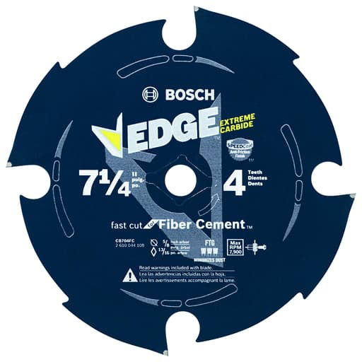7-1/4 In. 4 Tooth Edge Diamond-Impregnated Carbide-Tipped Saw Blade