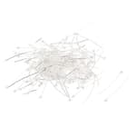 100 Pcs Fastening Tool Accessories Silver Tone Metal Round Head Pins 26x0.5x1.8mm Screwdriver Bit Sets Jewelry Findings