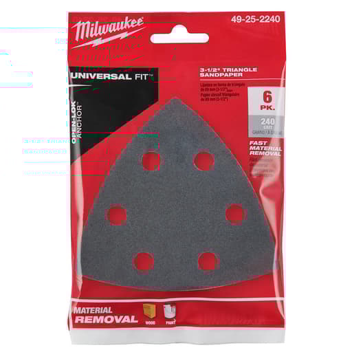3-1/2" Triangle Sandpaper 6PK