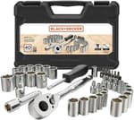 Socket Set, 40-Piece, Chrome, Carrying Case