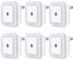 LED Night Light Lamp with Smart Sensor Dusk to Dawn Sensor, Daylight White, 0.5W Plug-in, 6-Pack
