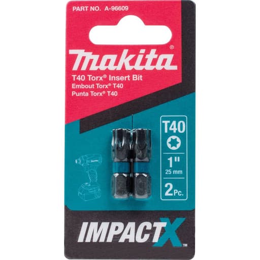 ImpactX T40 Torx 1" Insert Bit, 2/pk