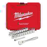 25pc 1/4 Drive Metric & SAE Ratchet and Socket Set