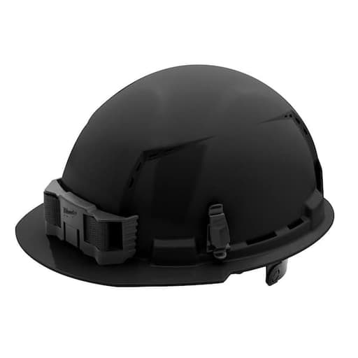 Black Front Brim Vented Hard Hat with 6PT Ratcheting Suspension
