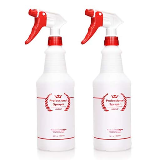 Plastic Spray Bottle 2 Pack, 32 Oz, All-Purpose Heavy Duty Spraying Bottles Leak Proof Mist Empty Water Sprayer for Cleaning Solution, Essential Oils, Hair, Planting, Pet with Adjustable Nozzle - Red