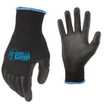 Gorilla Grip Work Gloves, Never Slip Maximum Grip All-Purpose, Gloves for Men, Superior in Wet, Dry, Oily Conditions, Polymer Palm, Large Size, 1 Pair, Black/Blue| 25053-26