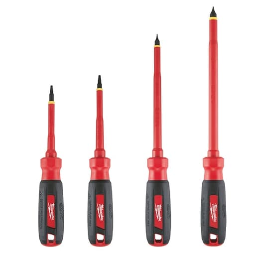 4 Piece 1000V Insulated Screwdriver Set with Square Recess