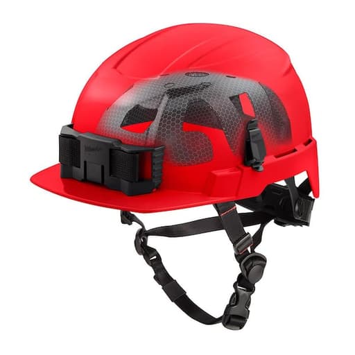 Red Front Brim Safety Helmet with Impact Armor Liner
