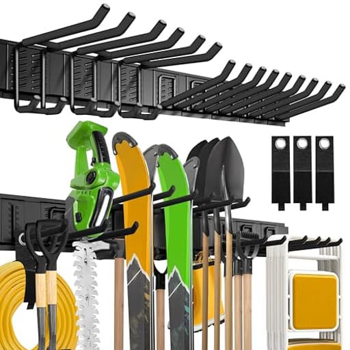 Garage Wall Organizer,15Pack Carries 675 lbs,Garden Tool Organizer 48in With Large Storage Space,Easy Assembly, Sturdy Design,for Efficient Tool Storage Garage Organization
