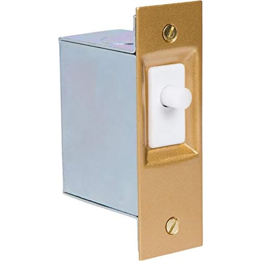 Morris Products Hands-Free Lighting Door Switch – For Closets, Dark Rooms, Walk-Ins – Push Button, Cover Plate, Mounting Hardware, Metal Box – AC/DC SPST 6” Wire Leads – 1.25” x 2.75” x 2”