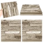 2 Pack DIY 14.1in x 11.8in Faux Wall Covering Panel for Interior Exterior Decor Stone Siding Panel Artificial 3D Veneer for Outdoor Home Improvement Projects