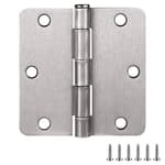 Door Hinges for Interior Doors 10-Pack 3.5-inch x 3.5-inch, Design House 1/4-inch Radius Steel Door Hinge Door Hardware, Satin Nickel, 181362