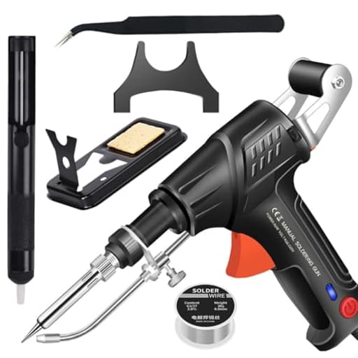 Ayyecoeeye Welder Five-piece set, Versatile Manual Soldering Gun, Internally Heated Industrial Welding Tools, Comes with Solder Wire Rolls, Stand and Accessories