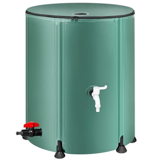 Collapsible Rain Barrel Water Storage Containers-53 Gallon Portable Rainwater Collect System Water Tank to Collect Rainwater from Gutter Downspout Water Catcher with Spigots,Filter＆Overflow Kits
