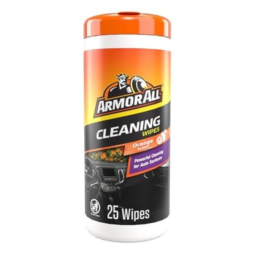 Car Interior Cleaner Wipes , Car Cleaning Wipes with Orange Cleans Dirt and Dust in Cars, Trucks and Motorcycles, 25 Count
