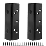 2 Pcs Frame Post Double Hook Slot Bracket, Heavy Duty Hardware Plate Slot Attachment Bracket Accessories for Wooden Bed, Black
