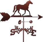 Weathervane Metal for Roofing Horse Suitable Fortune, Durable Weather Vane with Mount Windblown Flying Weathercock for Farm Scene House Garage Cupola Helps to Understand The Wind Direction