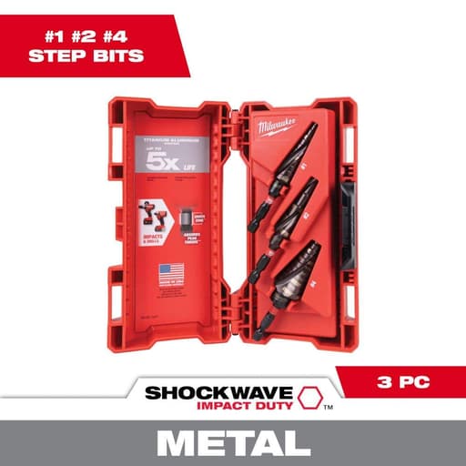 SHOCKWAVE Impact Duty 3 Piece Step Bit Kit