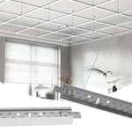 75 PCS 24 Inch Cross Tee Drop Ceiling Grid System, 2 Ft Galvanized Steel Rust & Fire Resistance Easy Installation, Ideal for Basement Living Room Garage Kitchen Bathroom White Cover 250 Sq.Ft
