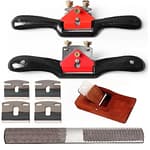 Adjustable Spokeshave Set - 2pcs Spokeshave, 6pcs Metal Blade, Portable Woodworking Planes and 4-Way Wood Rasp File, Perfect for Wood Craft and Woodworking