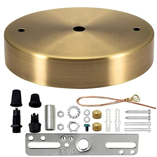 Light Canopy Kit Gold, 4.7" US UL Vintage Chandelier Ceiling Light Plate for Pendant Light Chandelier Canopy Kit with All Mounting Hardware, Light Fixture Cover Plate for Easy Installation