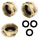 3 Pack garden hose caps with Washers, Brass Spigot Cap, 3/4" GHT Female End Cap spigot cap hose brass garden hose cap outdoor faucet cover