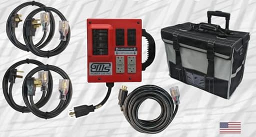 GMS Portable Power Distribution Unit (PDU) - Residential Contractor Kit (Red) - All-in-One Temporary Power Distribution
