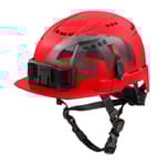 BOLT Red Front Brim Vented Safety Helmet with IMPACT ARMOR Liner