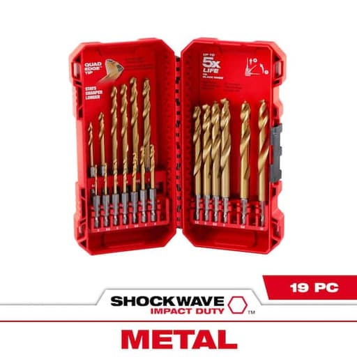 SHOCKWAVE Impact Duty RED HELIX Titanium Metric Drill Bit Set