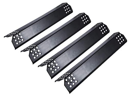 4 Pack Porcelain Grill Heat Plate 14.56" L, Gas Grill Replacement Parts Burner Cover, Heat Shield Tents, Flavorizer Bars, Flame Tamer Guards for Gas BBQ