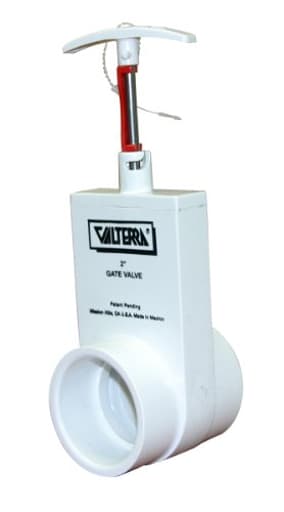 2201X PVC Unibody Gate Valve, Silver, 2" Slip w/Gate Keeper