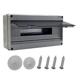 18 Din Rail Power Distribution Box Circuit Breaker Protector Cover Electrical Distribution Boxes Lid Gray with Terminal and DIN Rail for Miniature Circuit Breaker