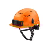 Orange Front Brim Vented Safety Helmet