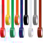 9 Pack Coloured Electrical Tape, Electrical Tape Colours Water, Sun, and Oil Resistant, Electrical Tape is Suitable for Most Domestic, Commercial, and Industrial environments.