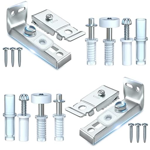 Bifold Door Hardware Repair Kit - 2 Pack Bi-fold Sliding Closet Doors Replacement Parts Include Top & Bottom Bracket, 3/8" Pivot, 7/8" Guides Wheel, for Folding Pocket Door Accordion