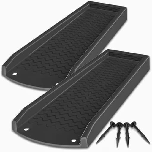 2 Pack Downspout Splash Block, NAACOO 24" Rain Gutter Downspout Extensions/Extender with 4pc Fixing Nails, Drainage to Protect House Foundations
