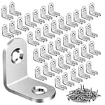 40PCS L Bracket Corner Brace, Stainless Steel L Brackets for Shelves, Metal Corner Bracket, Small Right Angle Brackets for Wood Furniture Chair Drawer Cabinet with 80PCS Screws