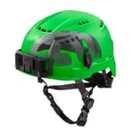 Green Vented Safety Helmet with Impact Armor Liner