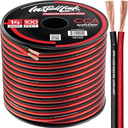 14 Gauge Speaker Wire (Speaker Cable) for Car, Home or RV Audio Cable, 100ft, CCA