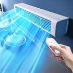 Ductless Portable Air Conditioners No Windows Needed, 3 in 1 Wall Mounted Fan Small Space Heater for Camping, Tent, Bathroom, Bedroom, Office, Ventless RV Air Conditioner Heater Combo