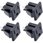 4Pcs US Power Socket Plug Panel 15A 125V AC 3 Pins Panel Mount Outlet Industrial Plug Female Connectors Adapter