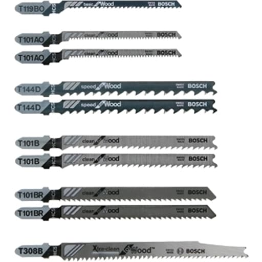 10-Piece T-Shank Jig Saw Blade Set (extra-clean wood cutting)