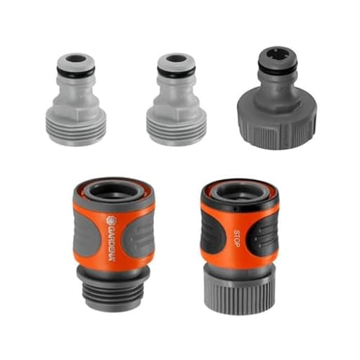 (18270-81) 5-Piece Quick Connect Hose Fittings: Garden Hose Quick Connect Kit for 5/8 Inch or 1/2 Inch Hose - Quickly Connect Garden Hoses, Sprinklers, Spray Nozzles, and Accessories.
