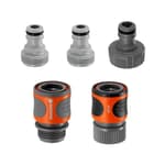 (18270-81) 5-Piece Quick Connect Hose Fittings: Garden Hose Quick Connect Kit for 5/8 Inch or 1/2 Inch Hose - Quickly Connect Garden Hoses, Sprinklers, Spray Nozzles, and Accessories.