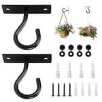 Ceiling Hooks for Hanging Plant, Hanger for Indoor and Outdoor Plant Pots Holder, Wall Hook for Planters, Flower Basket, Wind Chimes, Lanterns, Lights, Bird Feeders, Home Decor-2.5Inch 2Pack