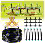 50ft Drip Irrigation Kit Plant Watering System 8x5mm Blank Distribution Tubing DIY Automatic Irrigation Equipment Set for Garden Greenhouse Flower Bed Patio Lawn