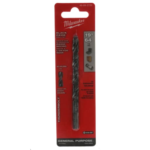 19/64" Thunderbolt Black Oxide Drill Bit