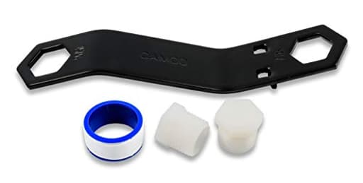 RV Water Heater Drain Plug and Wrench Kit | Designed for RV & Camper Water Heater Drain Plugs | Fits 7/8" & 15/16" Drain Plugs | Angled Design Allows You to Reach Tight Spots