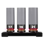 1/2 Drive Metric 3PC Lug Nut Wheel Socket Set