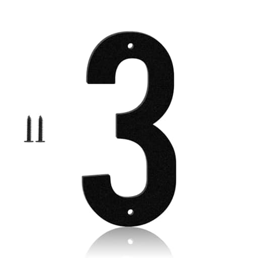 3 Inch Metal House Numbers, Black Metal Numbers and Letters, Outdoors Mailbox Numbers and House Numbers, Modern House Address Signs, Suitable for Houses, Apartments, Streets, Outdoors